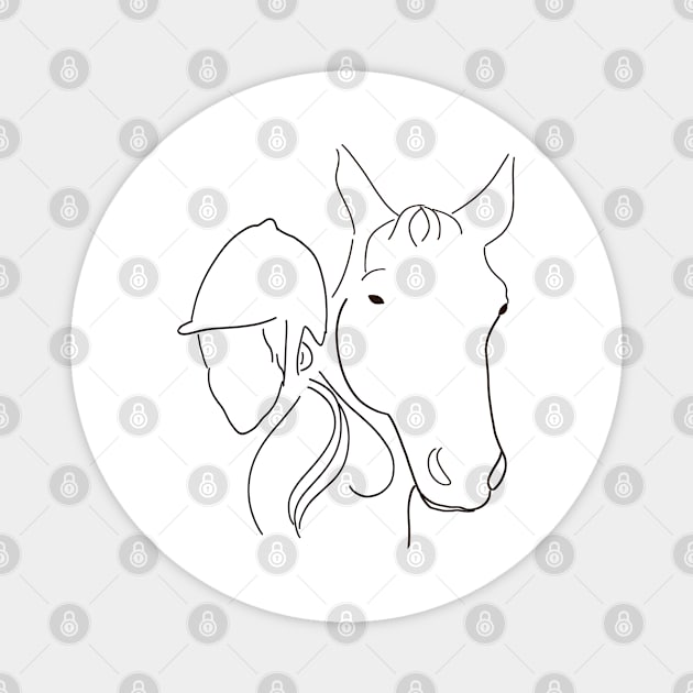 Horse and girl Magnet by Antiope